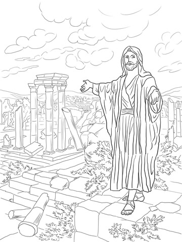 Prophet Haggai Pleads for the Rebuilding of the Temple Coloring page