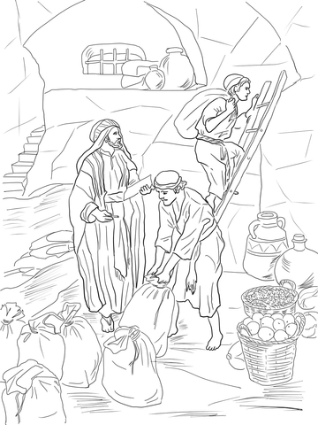 Prophet Malachi Storing Gifts in the Temple Coloring page