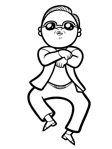 Psy Gangnam Style Coloring page