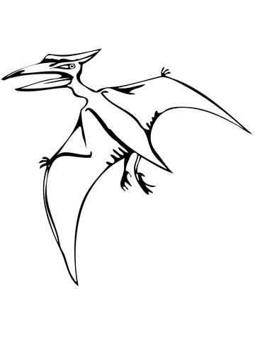 Pteranodon Flying Reptile Coloring page