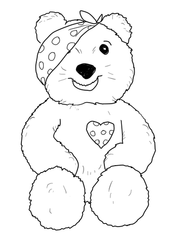 Pudsey Bear Sitting Coloring page