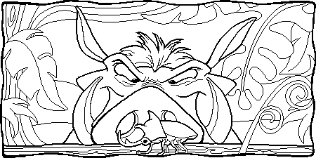 Pumbaa in the jungle Coloring page