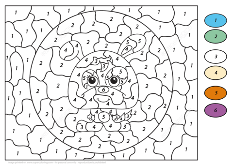 Puppy Color by Number Coloring page