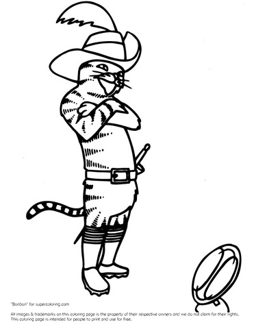 Puss in Boots Smiling Coloring page