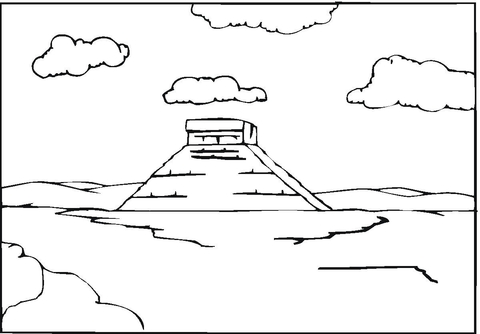 Pyramid In The Clouds   Coloring page