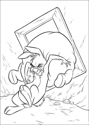 Rabbit Is Pushing Pooh  Coloring page