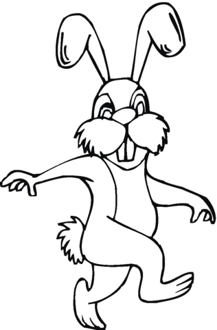 Rabbit Walks Illustration Coloring page