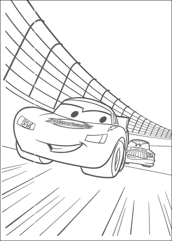 McQueen wants to finish first in racing Coloring page