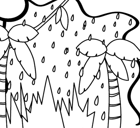 Rain In The Jungle  Coloring page