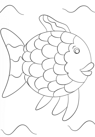Rainbow Fish Template Coloring page