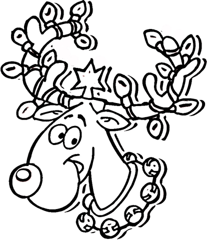 Reindeer Ready For Christmas Coloring page