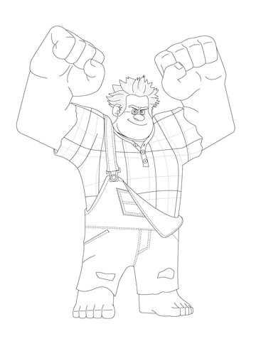 Ralph Has His Fists Clenched And His Arms Raised Coloring page