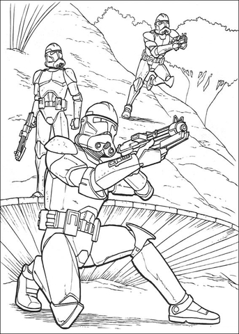 Stormtrooper in Action Coloring page