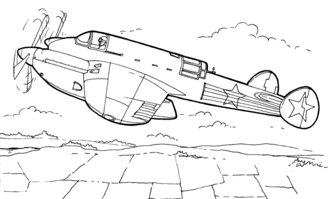 Pe-2 Bomber Coloring page