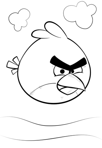 Red Bird from Angry Birds Coloring page