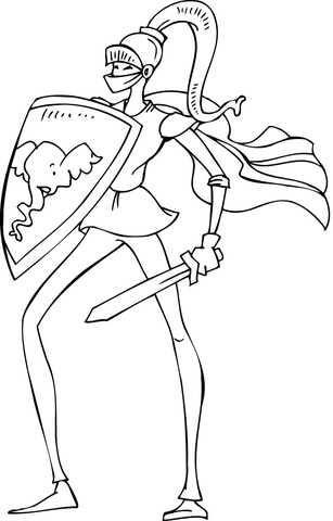 Republican as a Brave Knight Coloring page