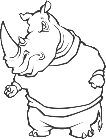 Cartoon Rhino Coloring page