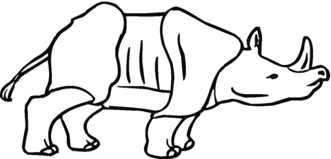 Asian one-horned rhinoceros Coloring page