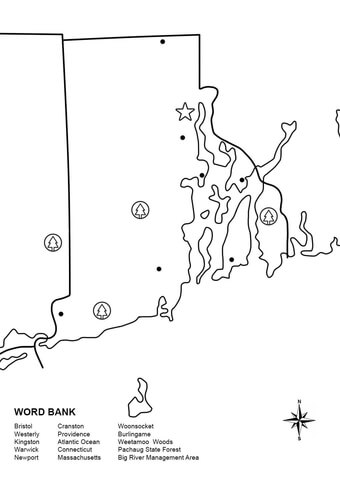 Rhode Island Map Worksheet Coloring page