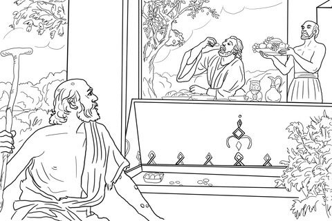 Rich Man and Lazarus Coloring page