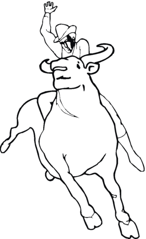 Bull Rodeo Coloring page