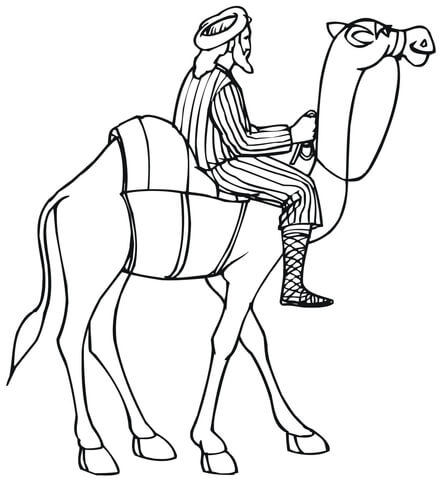 Riding a Camel Coloring page