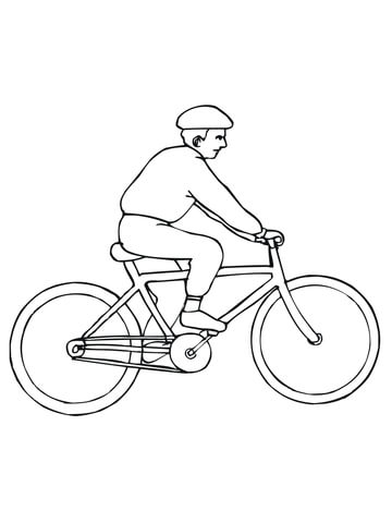Riding City Bicycle Coloring page