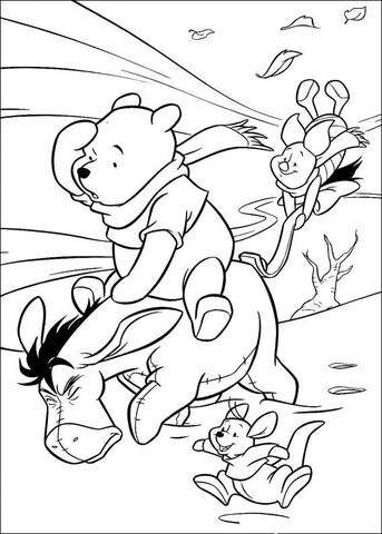 Riding Eeyore  Coloring page
