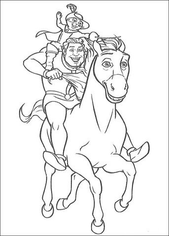 Riding The Horse  Coloring page