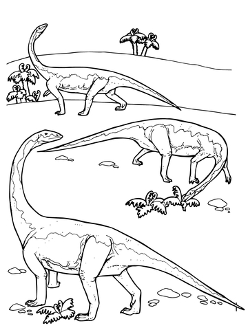 Riojasaurus Prosauropod Triassic Dinosaurs Coloring page
