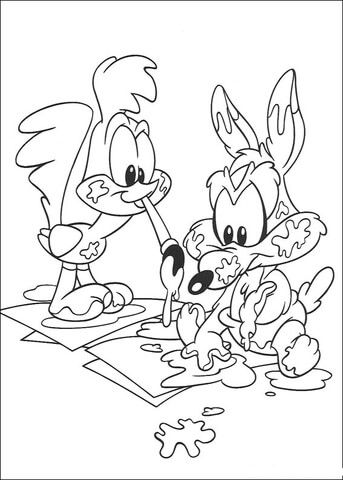 Road Runner And Wile E Coyote  Coloring page