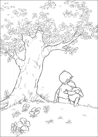 Robin And Pooh  Coloring page