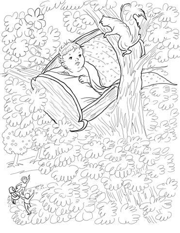 Rock a Bye Baby Nursery Rhyme Coloring page