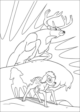 Roe And Bambi  Coloring page