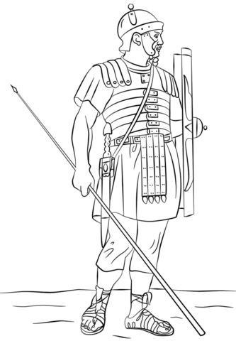 Roman Legionary Soldier Coloring page
