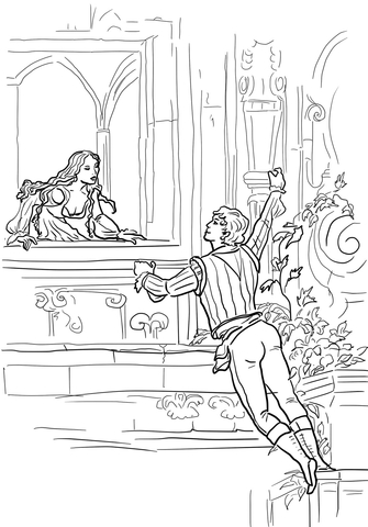 Romeo and Juliet Balcony Scene Coloring page