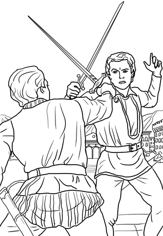 Romeo and Juliet Duel Scene Coloring page