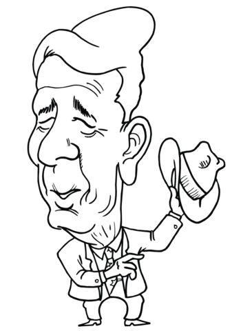 Ronald Reagan Caricature Coloring page