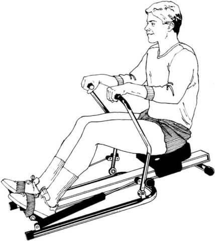 Rowing on a Rowing Machine Coloring page