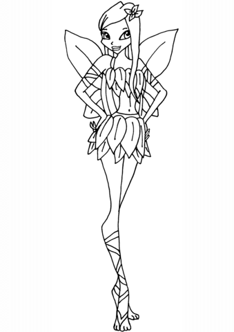 Roxy Flowerix Coloring page