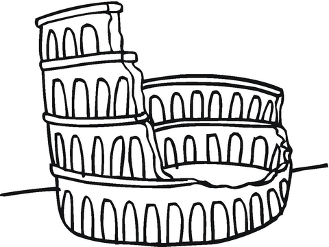 Ruined Colosseum  Coloring page