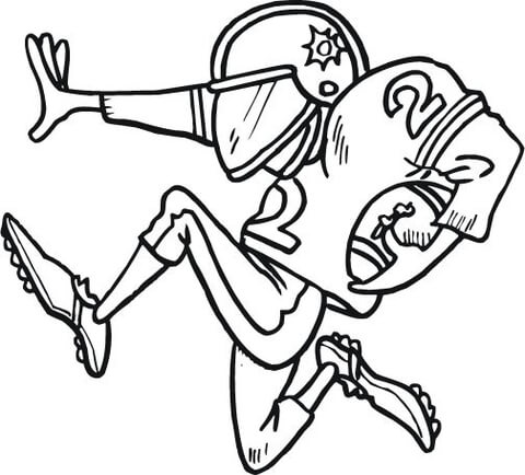 Running Football Player Coloring page