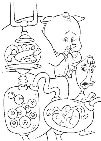 Runt And Abbey in the laboratory Coloring page
