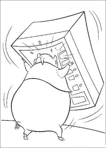Runt Raises The Box  Coloring page