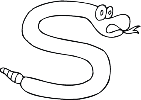  Letter  S is for a snake Coloring page