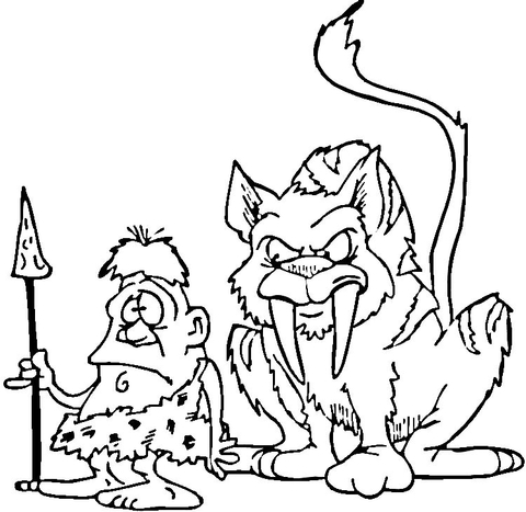 Saber Tooth Tiger  Coloring page