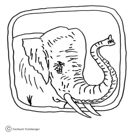 Sad Little Elephant Coloring page