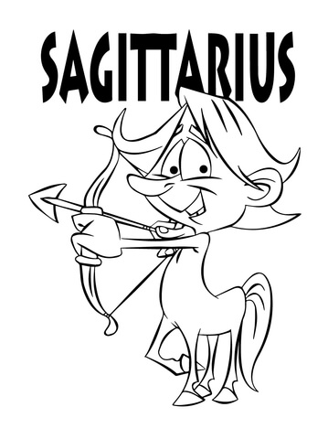 Sagittarius Centaur Greek God Caricature Coloring page