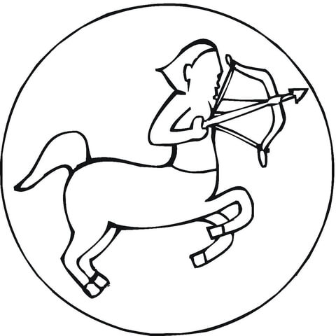 Sagittarius zodiac sign Coloring page