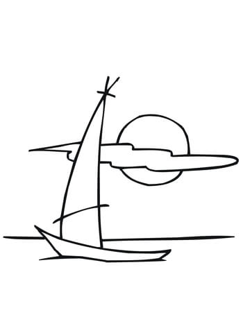 Sailing Dinghy Boat Coloring page